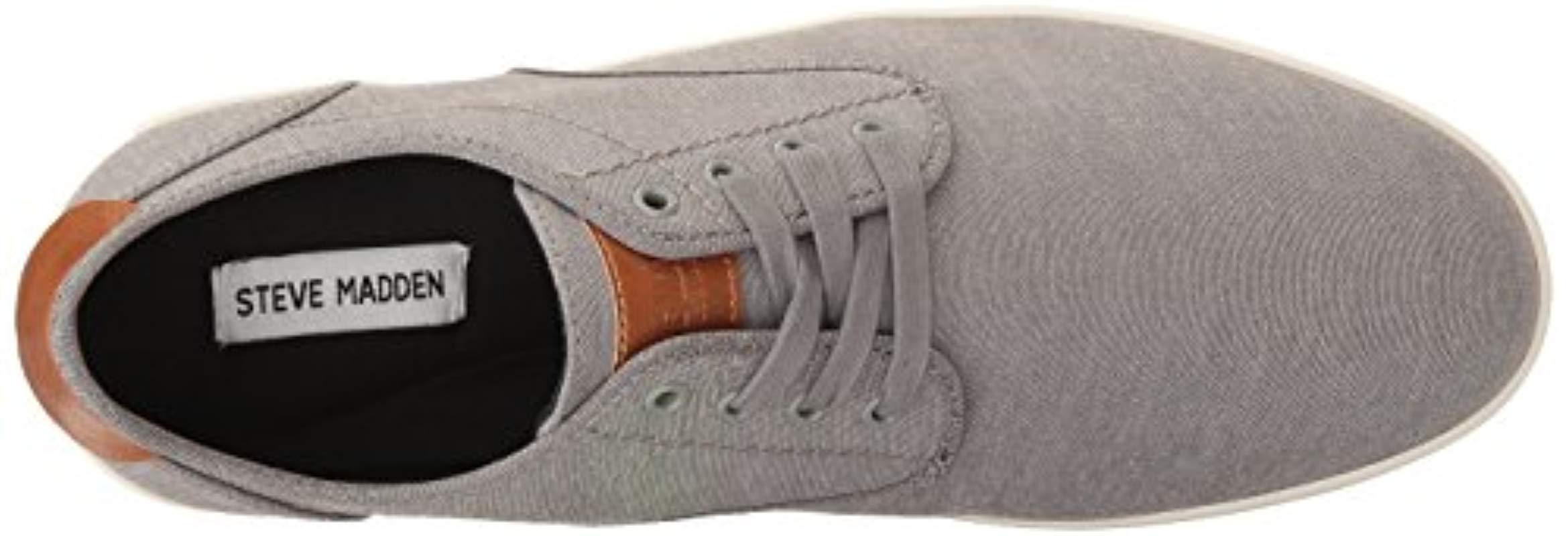 Steve Madden Leather Fenta Fashion Sneaker, Grey Fabric, 12 M Us 