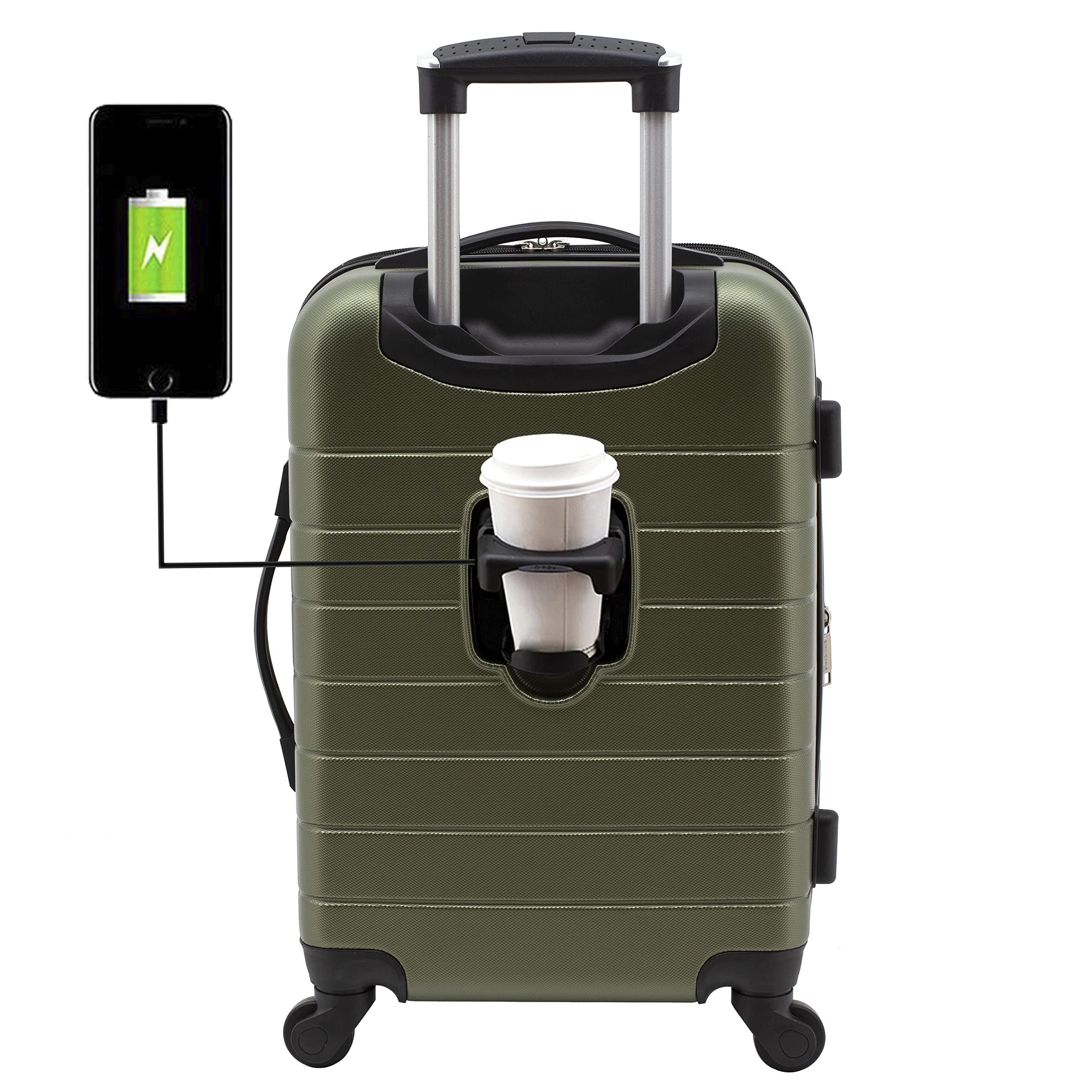 Wrangler Smart Luggage Set With Cup Holder And Usb Port in Green | Lyst