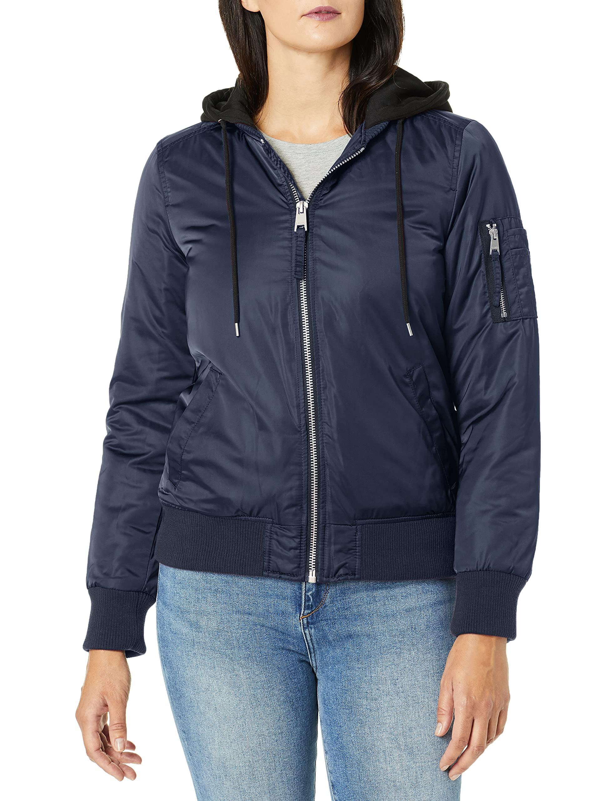 Levi's Flight Satin Bomber With Jersey Hood in Navy (Blue) - Lyst