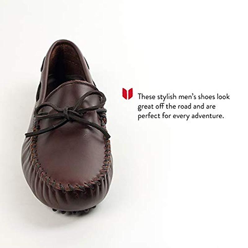 Minnetonka Leather Original Cowhide Driving Moccasin In Brown For