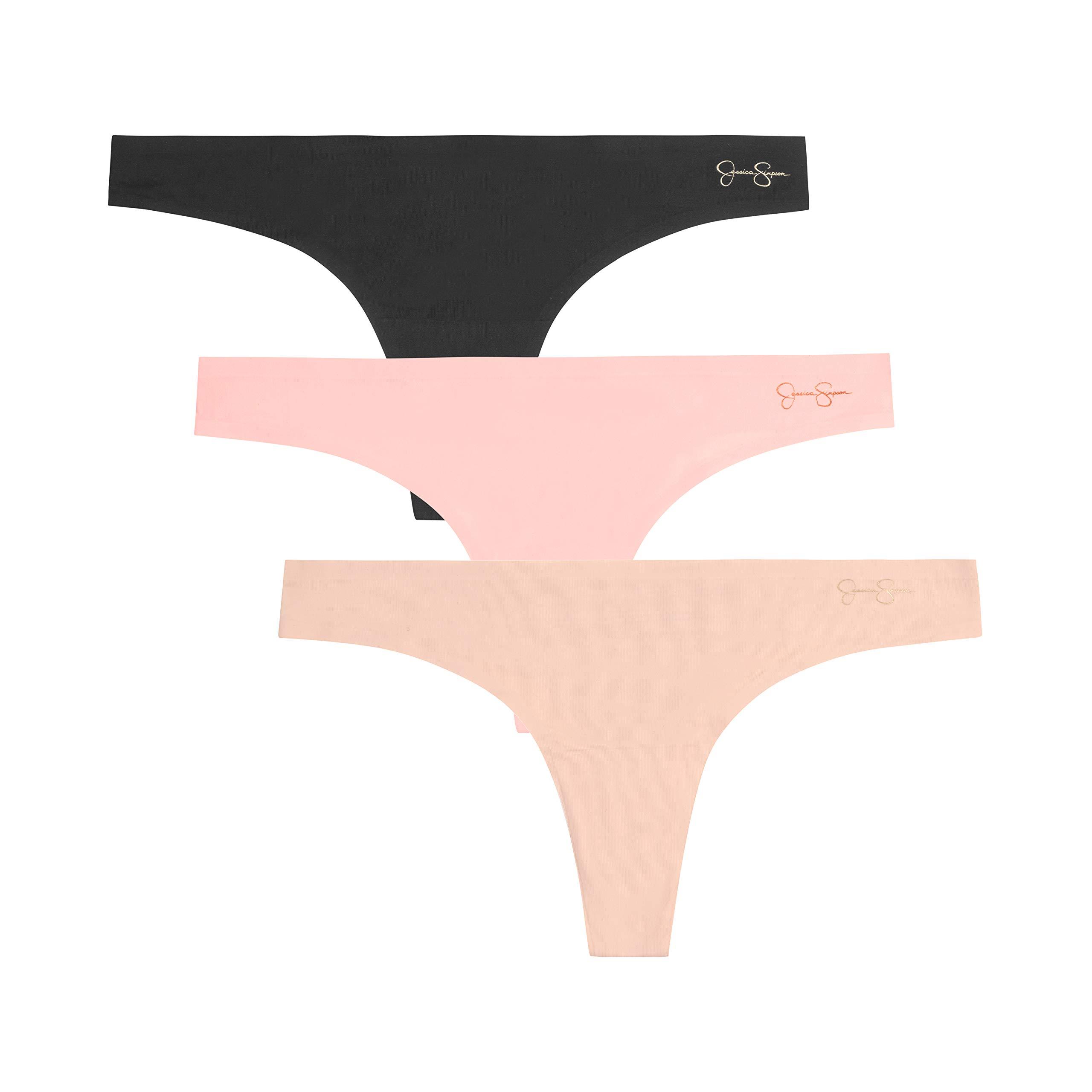Jessica Simpson No Show Thong Panties Underwear Multi-pack, in