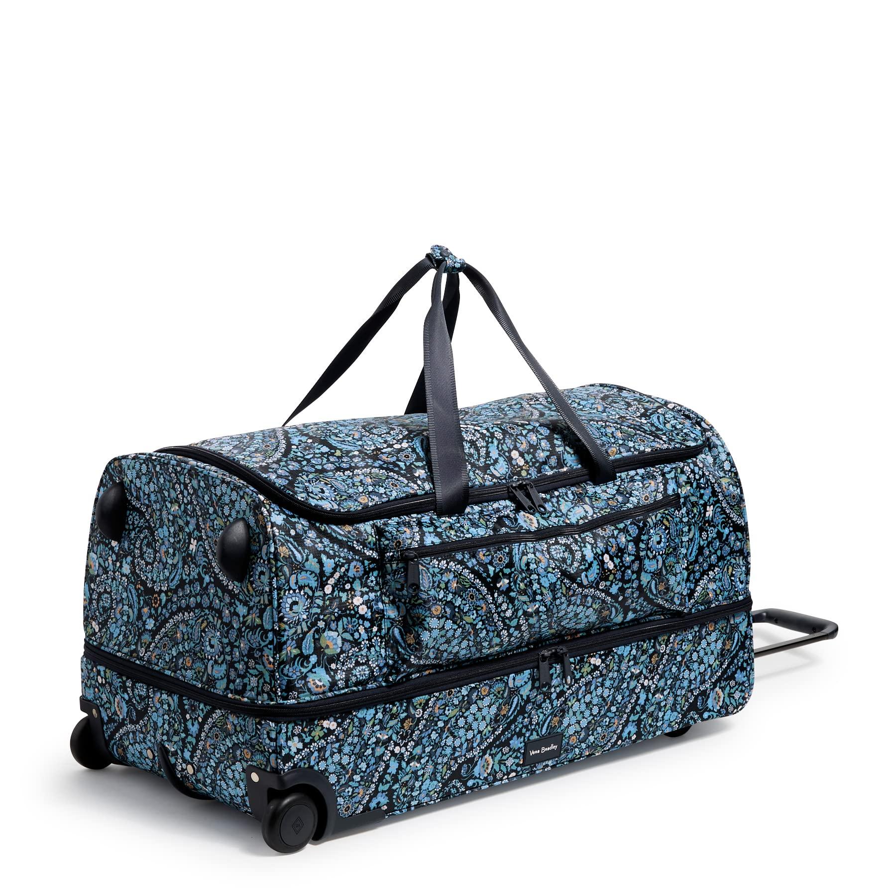Vera Bradley Recycled Ripstop Xl Foldable Rolling Duffel Travel Bag in