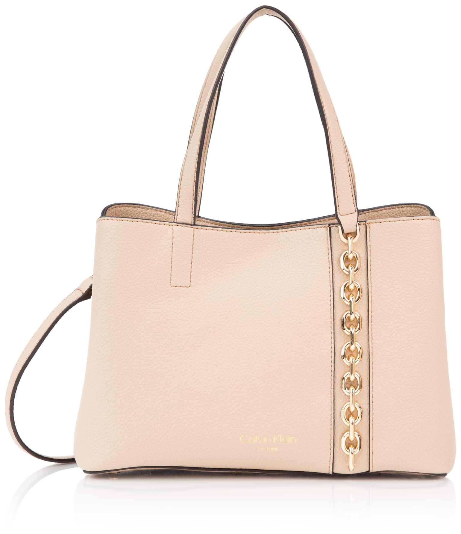 Calvin Klein Adeline Triple Compartment Satchel in Natural Lyst