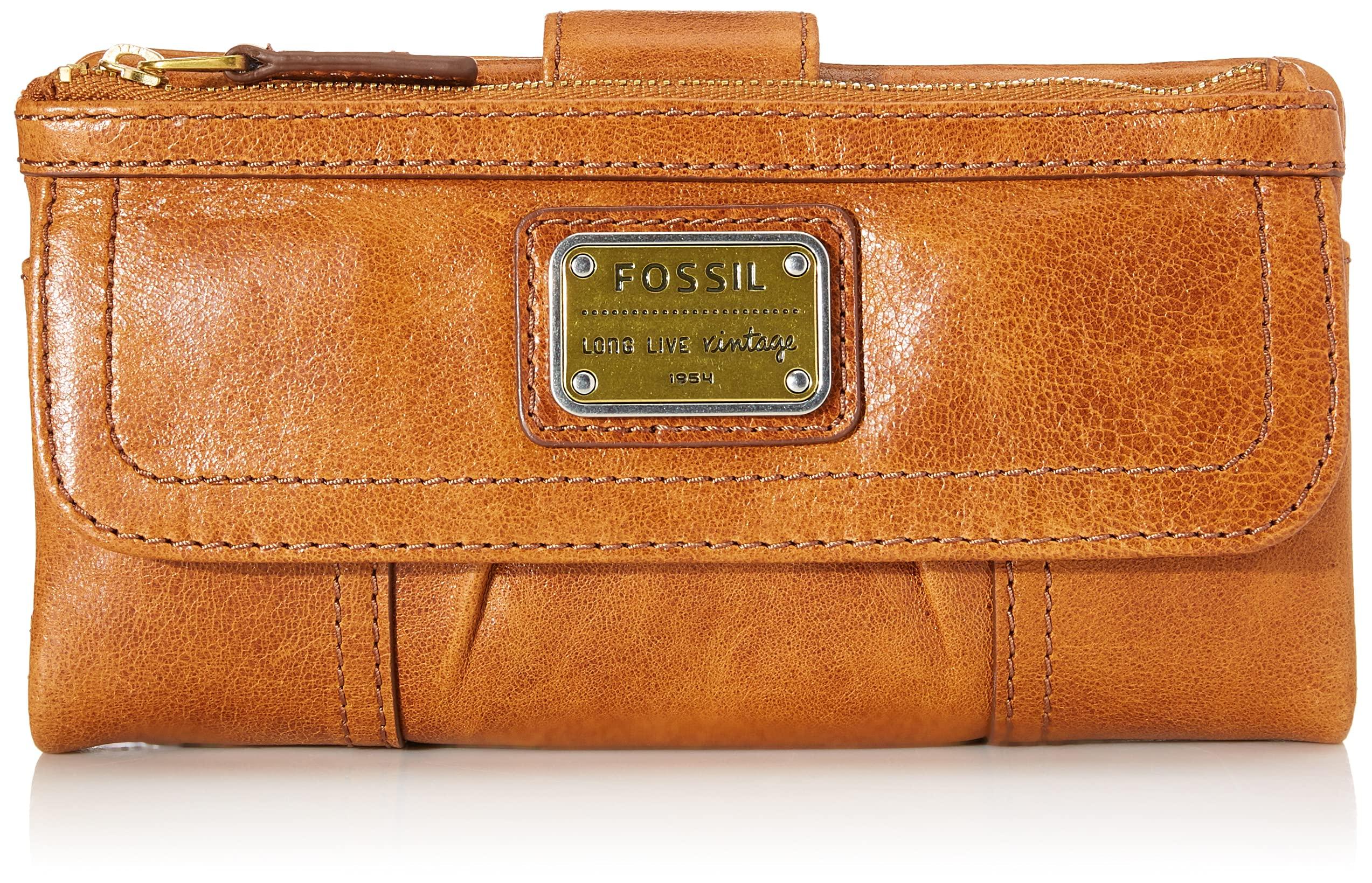 Fossil Emory Leather Wallet Clutch in Black | Lyst