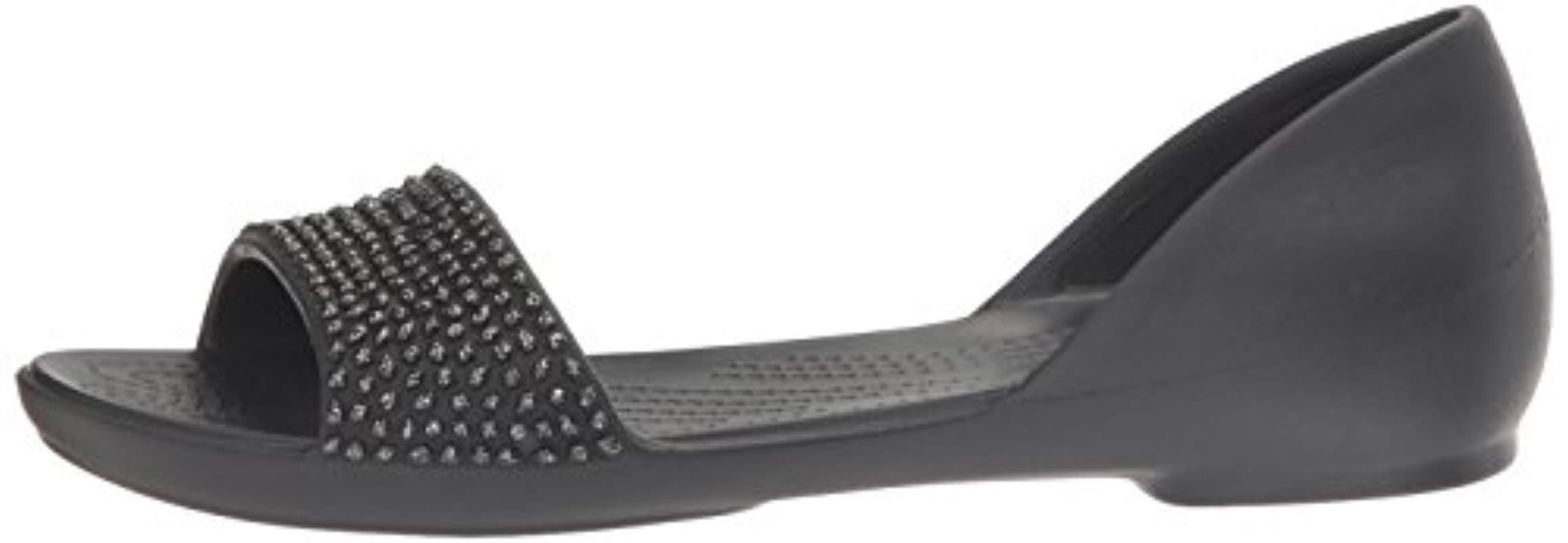 black croc ballet flats