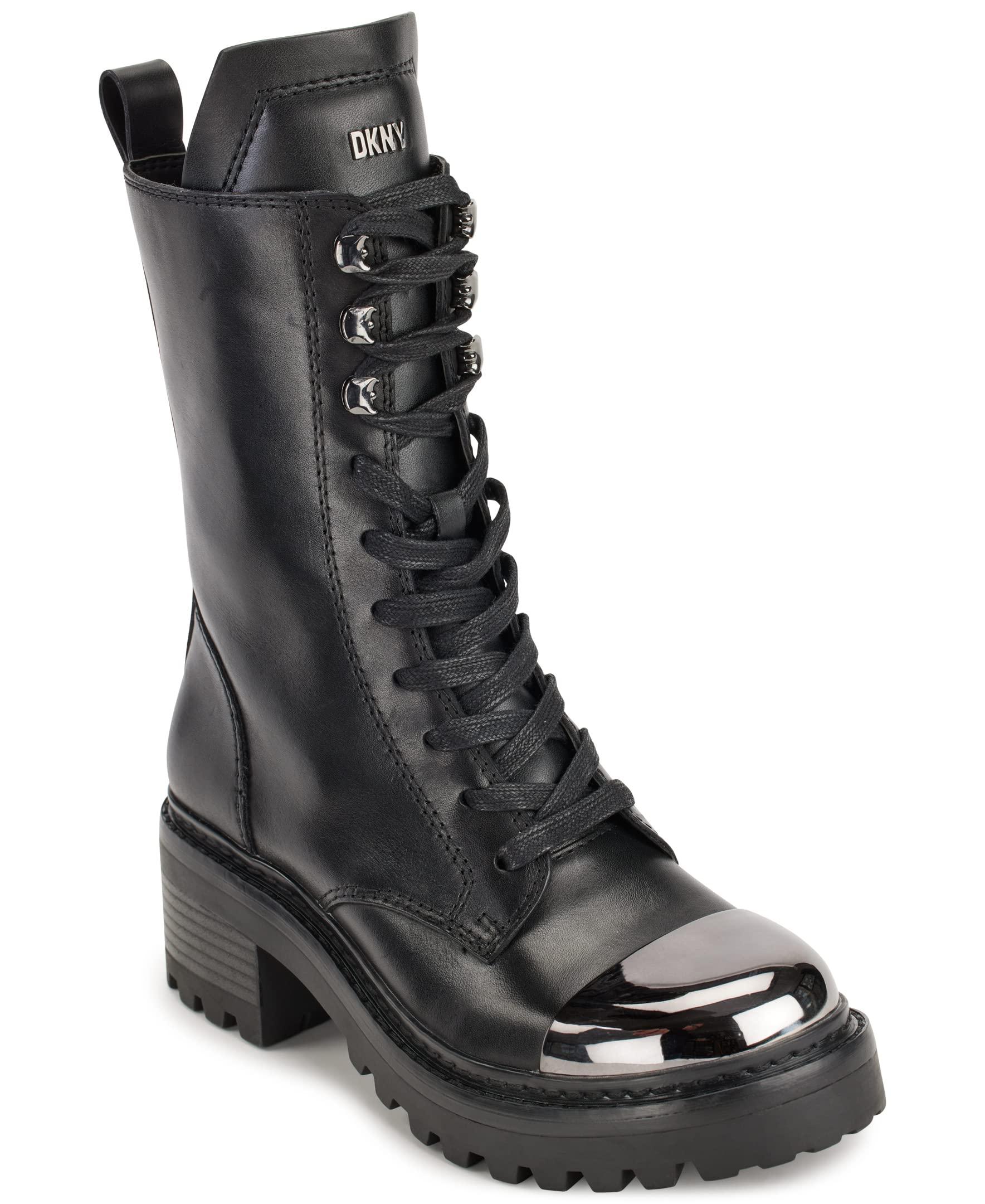 Smooth Metal-cap-toe Boot Combat in Black | Lyst