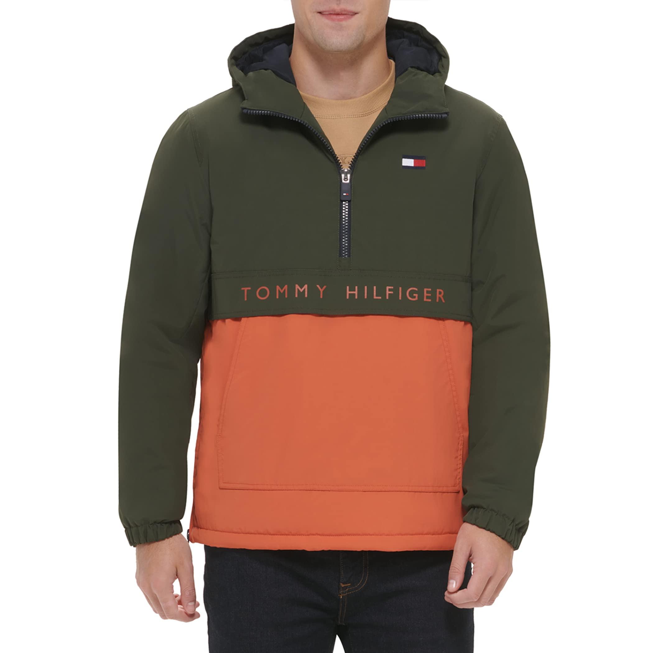 Tommy Hilfiger Performance Fleece Lined Hooded Popover Jacket in Green for  Men | Lyst