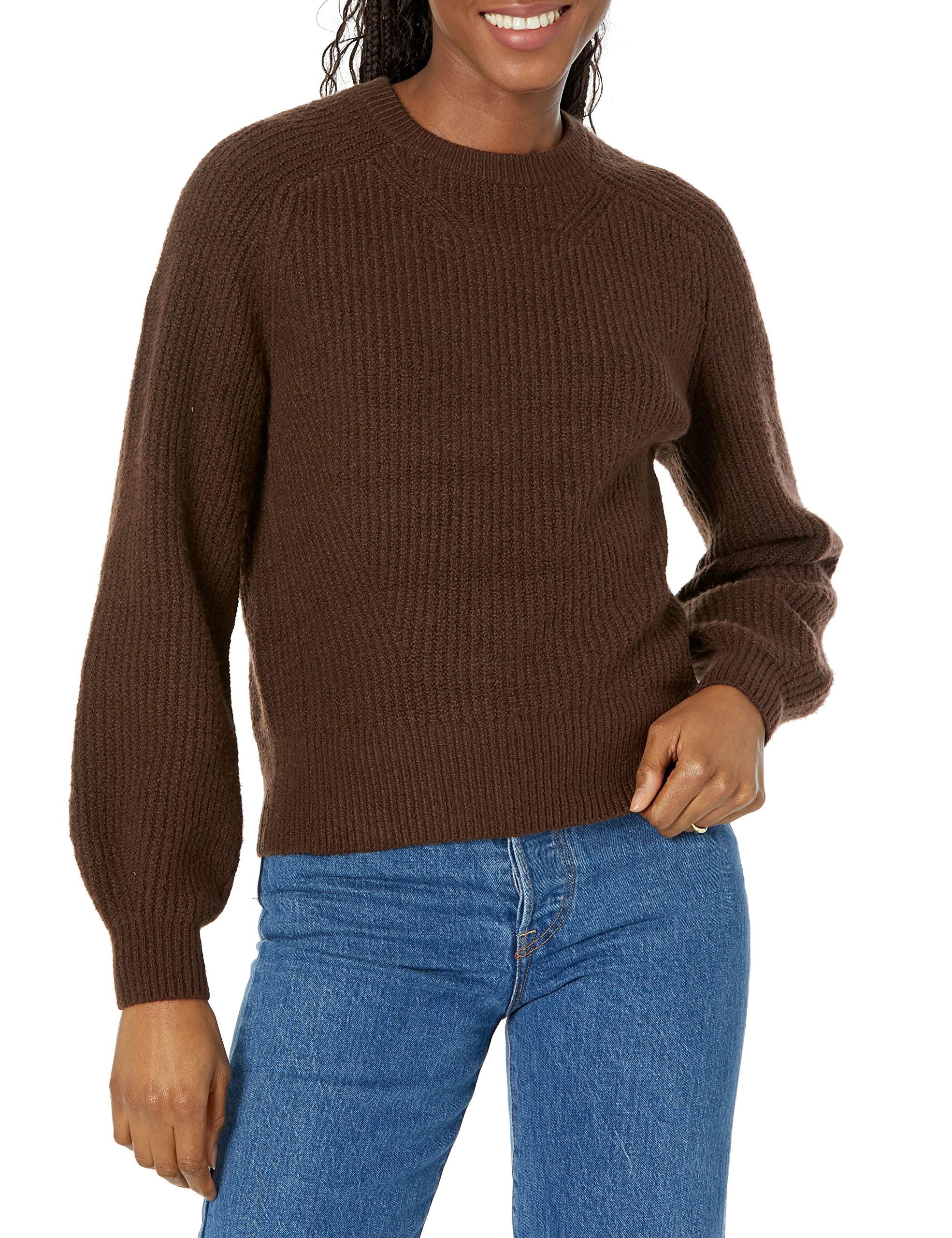 Amazon Essentials Crew Neck Rib Sweater in Brown | Lyst