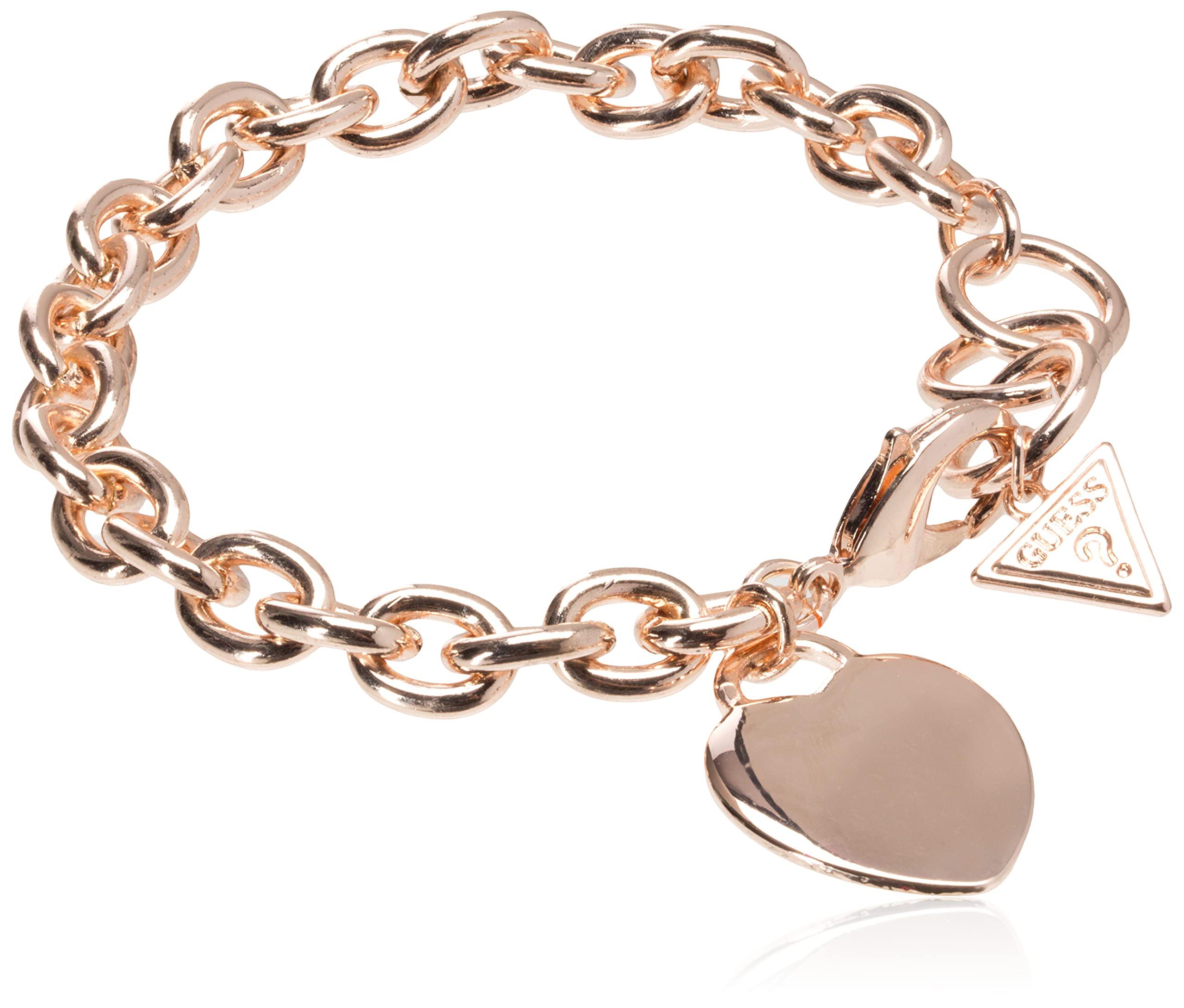 Guess "basic" Rose Gold G Logo Heart Link Bracelet in Silver/Rose Gold  (Metallic) - Save 22% - Lyst