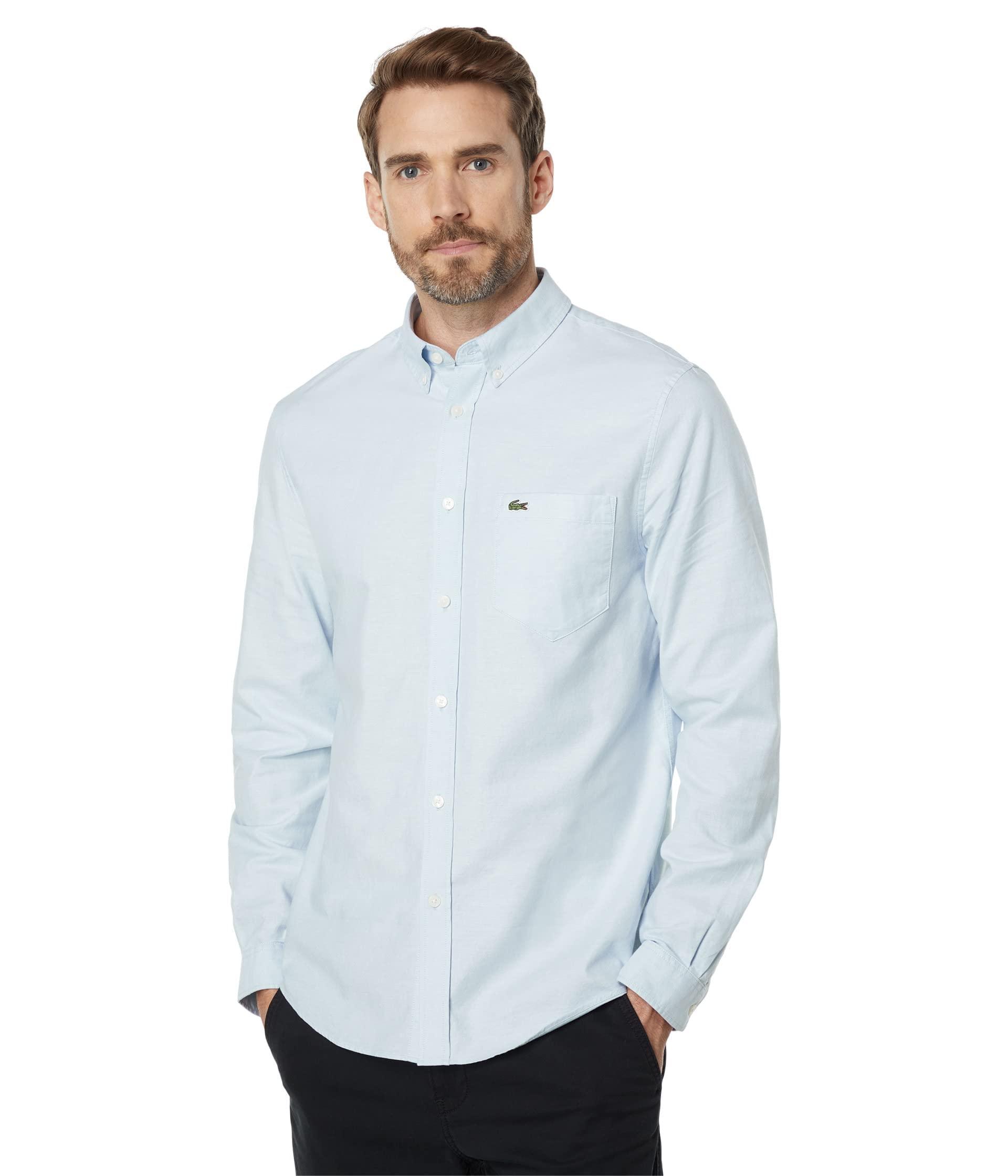Lacoste Casual Button-up Oxford Shirt in Blue for Men Lyst