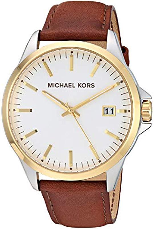 mk leather watch