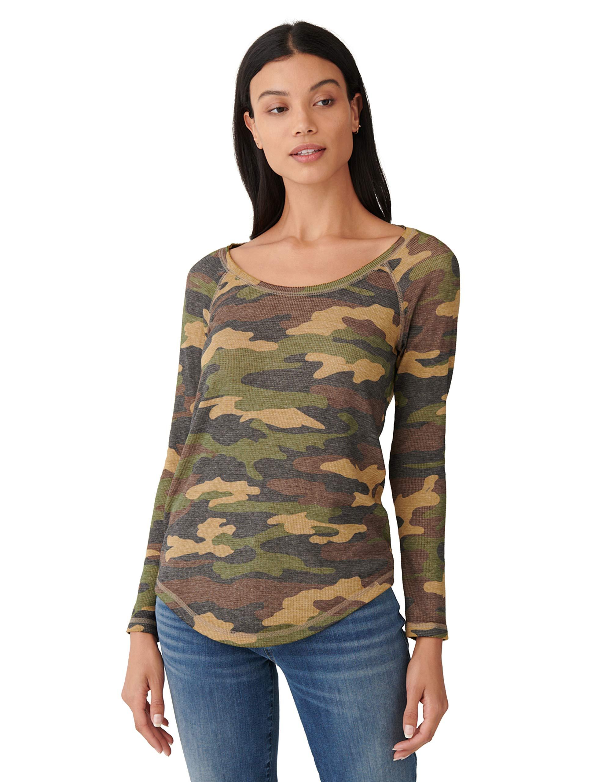 Lucky Brand Long Sleeve Scoop Neck Thermal Top in Green Camo (Green) - Lyst