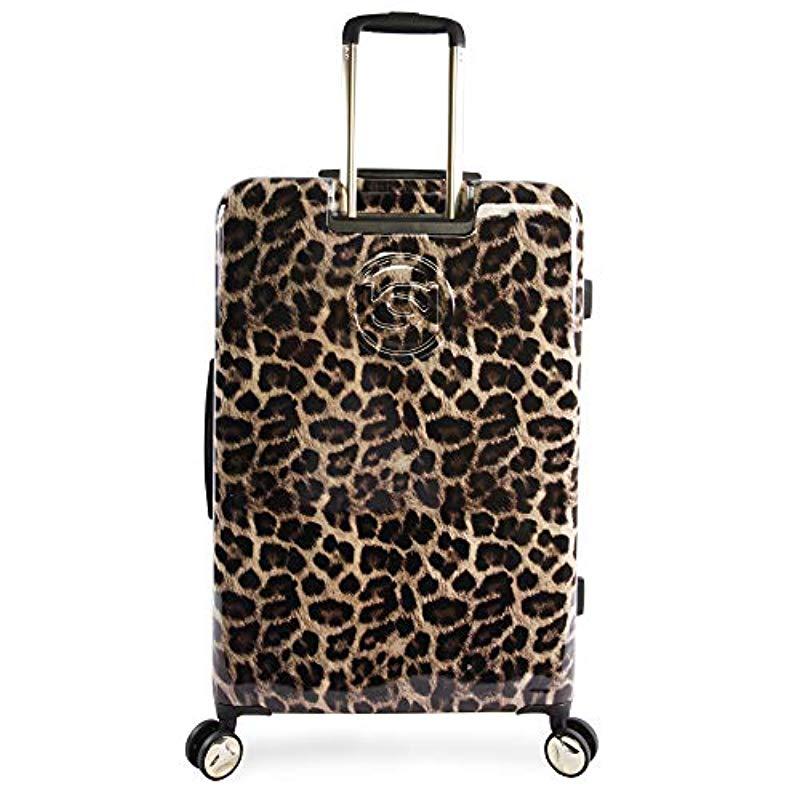 Bebe Luggage Adriana 29" Hardside Check In Spinner in Leopard (Black