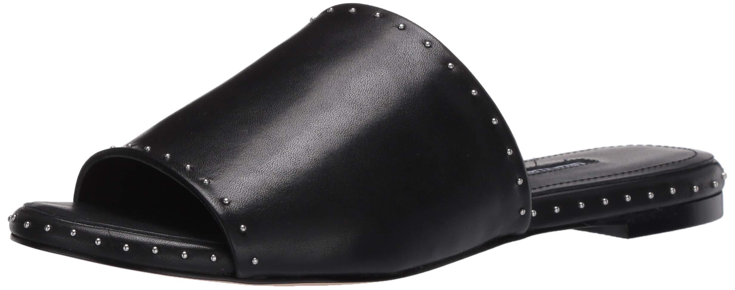 Charles David Leather Flat Slide Sandal in Black Save 65 Lyst