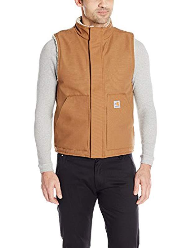 Carhartt Flameresistant Mockneck Sherpalined Vest in Brown for Men