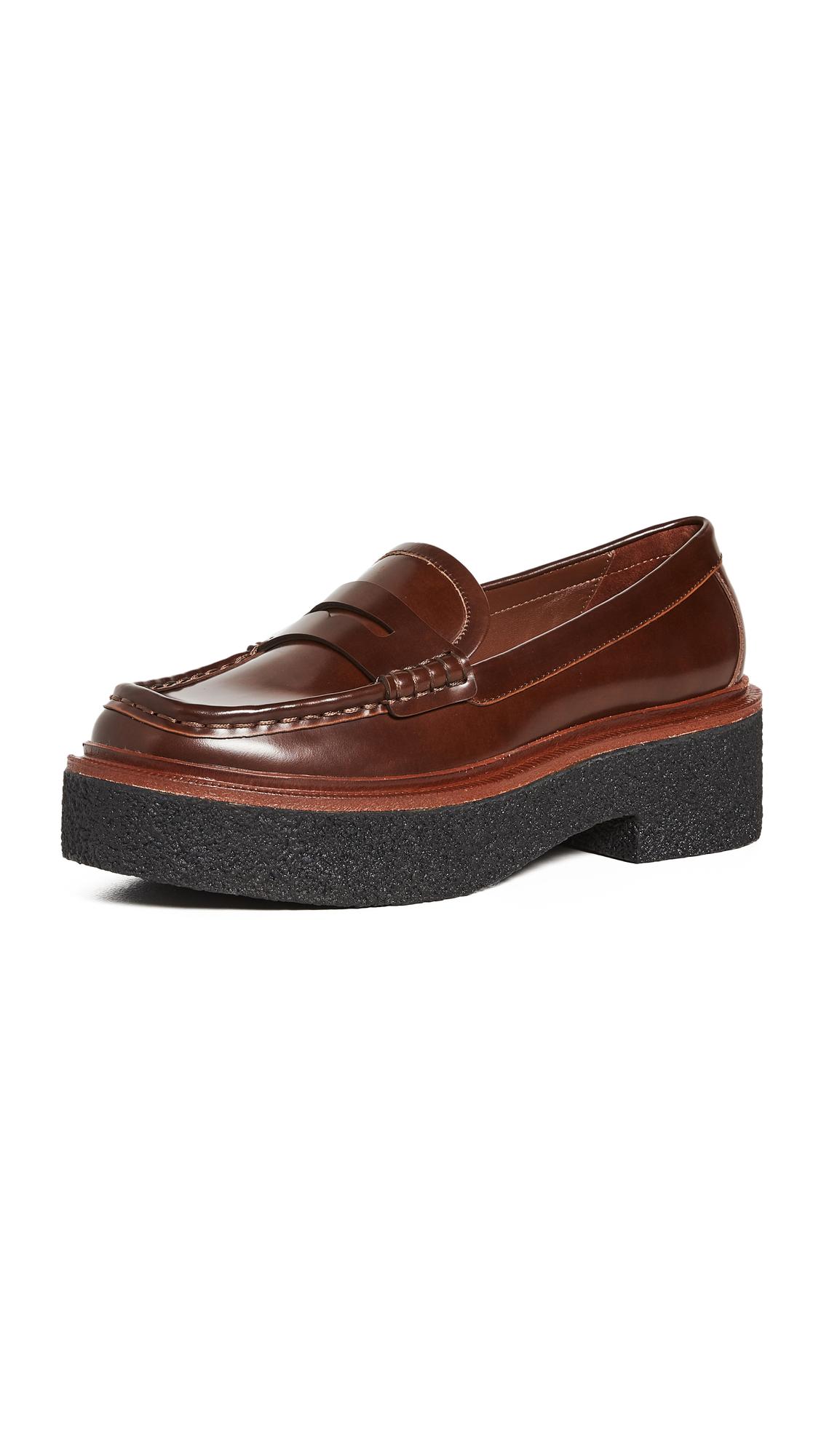 Loeffler Randall Platform Loafers in Brown Lyst