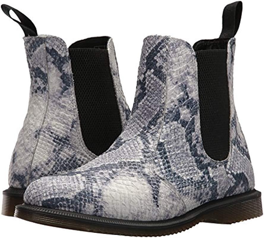 flora snake embossed chelsea boot