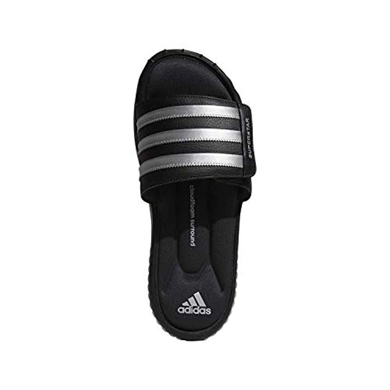 adidas Synthetic Performance Superstar 3g Slide Sandal in Black/Silver  (Black) for Men - Lyst