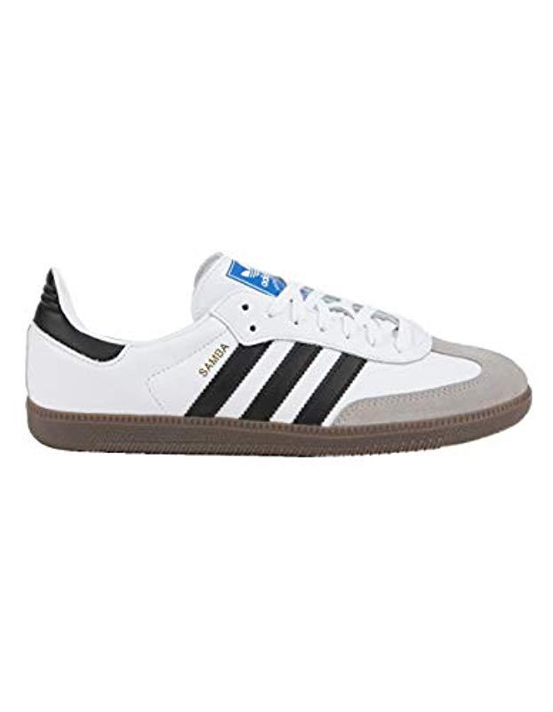 Adidas Suede Performance Samba Classic Indoor Soccer Shoe In White