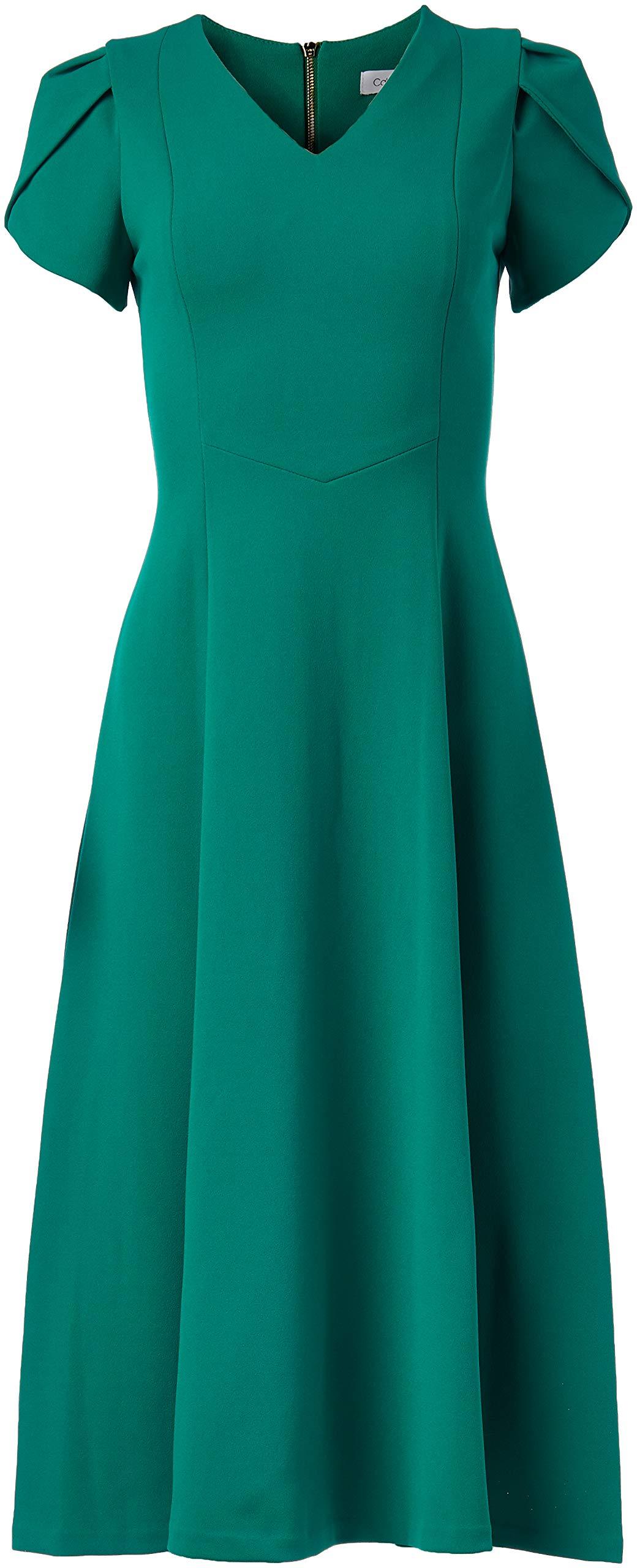 Calvin Klein Tulip Sleeve A line Midi Dress in Green Lyst