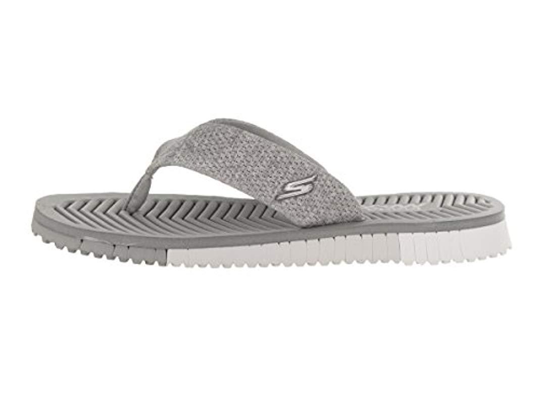 Skechers Flex-solana Flip Flop in Gray | Lyst