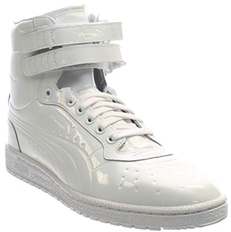 PUMA Sky Ii Hi Patent Emboss Fashion Sneaker in White for Men | Lyst