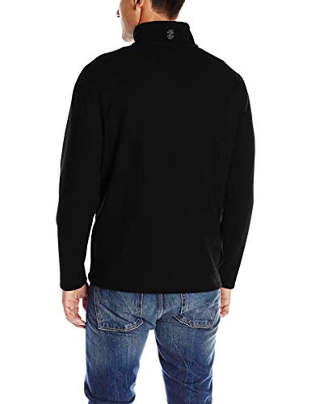Full Zip Fleece Jacket in Black for Men 