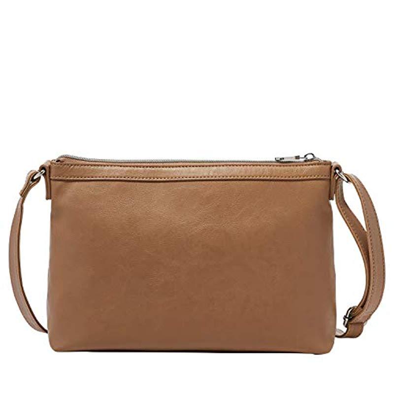 Fossil Relic By Evie Crossbody Handbag Purse in Tan/Gold (Brown) - Lyst