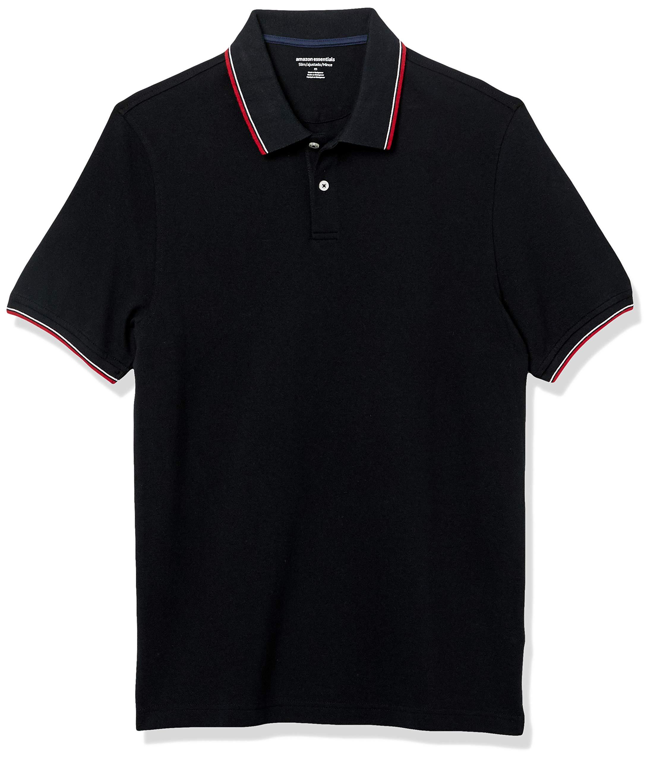 Amazon Essentials Slimfit Cotton Pique Polo Shirt in Black for Men Lyst