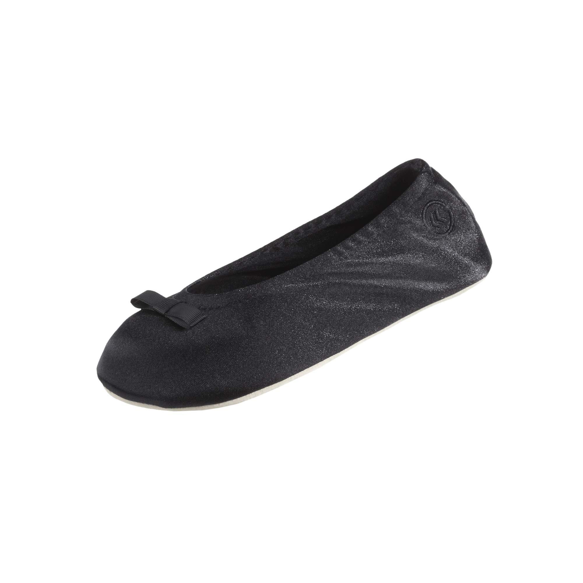 Isotoner Satin Ballerina Slipper in Black - Save 5% - Lyst