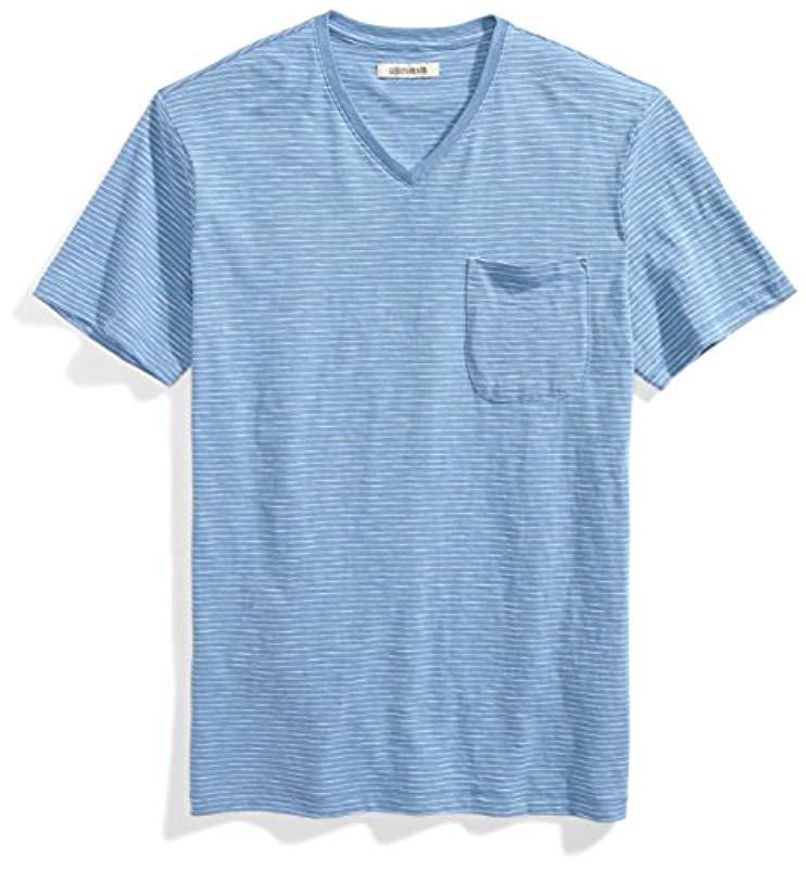 Goodthreads V-neck Lightweight Striped Slub Pocket T-shirt in Blue for ...