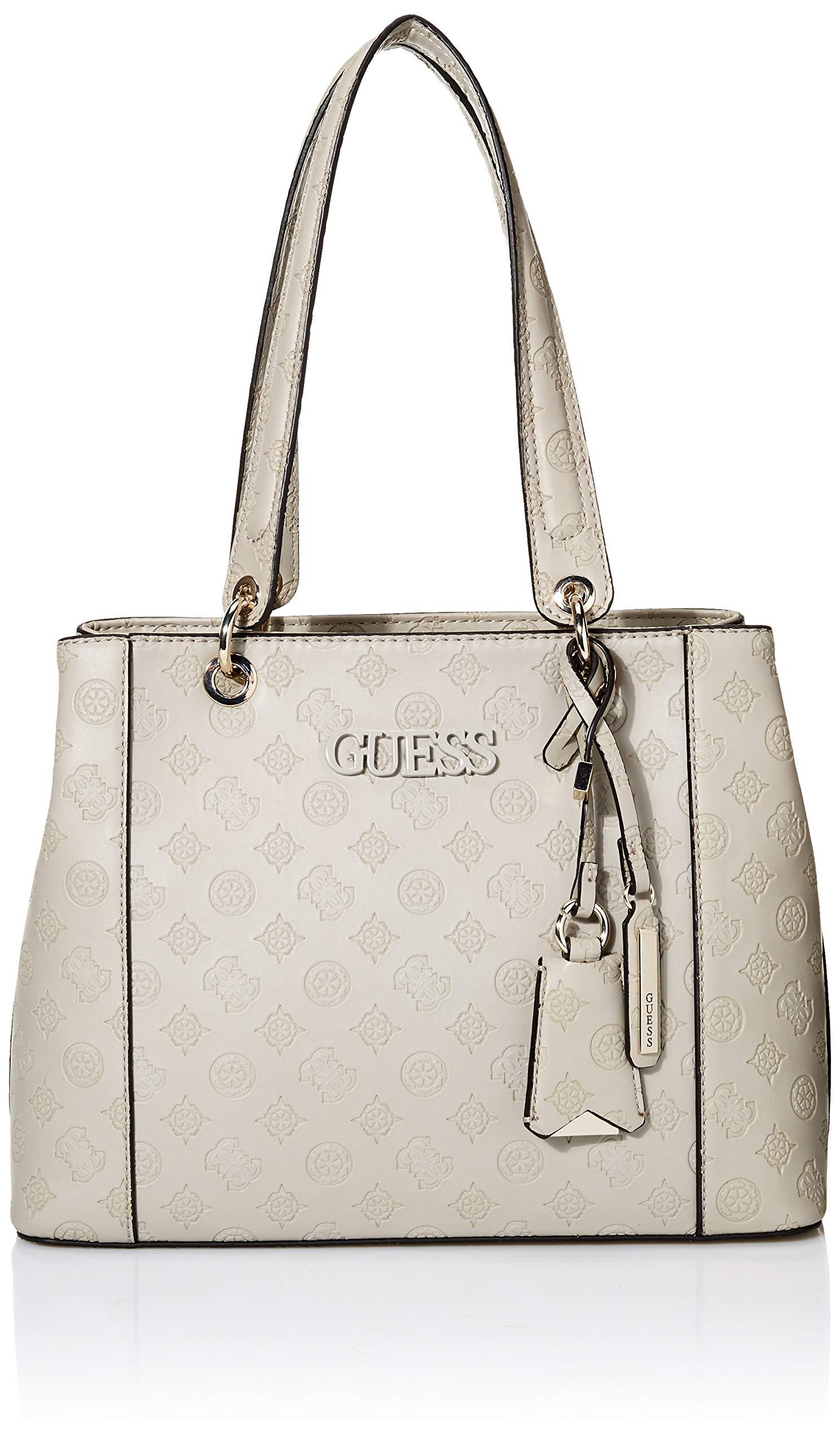 Guess Kamryn Debossed Peony Logo Shopper in Grey (Gray) - Lyst