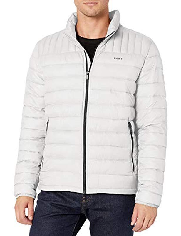 DKNY Synthetic Water Resistant Ultra Loft Quilted Packable Puffer ...