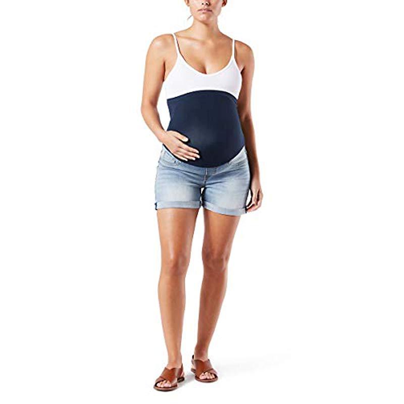 Denim Maternity Mid-rise Shortie Shorts 