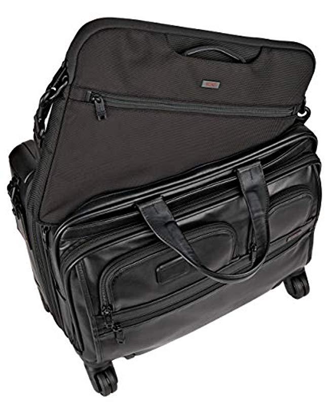 Tumi Alpha 2 Carryon Wheeled Leather Laptop Deluxe Brief Briefcase