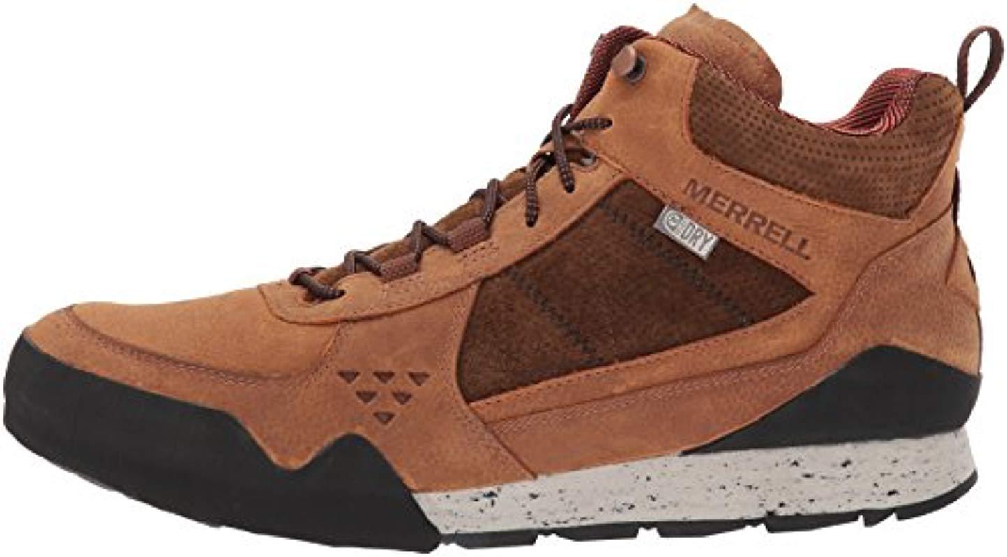 Merrell Burnt Rock Mid Waterproof Fashion Sneaker in Brown for Men | Lyst