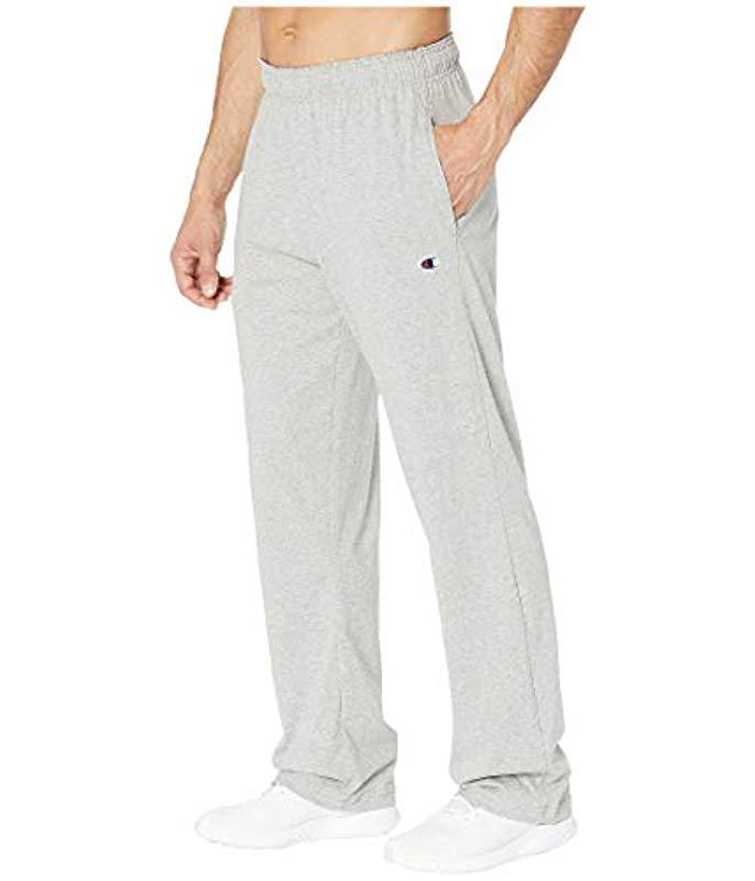 Champion Cotton Open Bottom Light Weight Jersey Pants in Gray for Men - Lyst