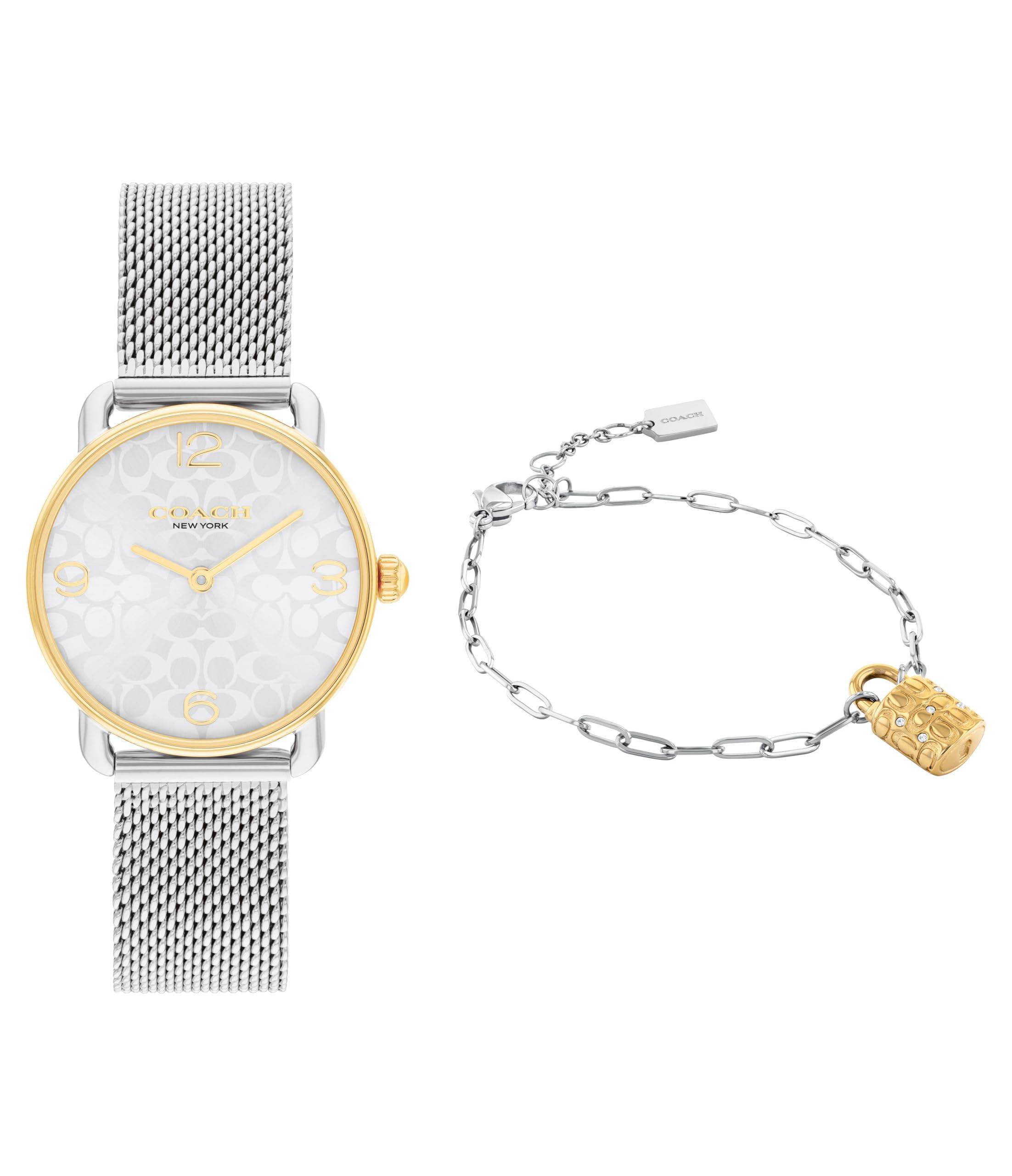 COACH Adjustable Slider Bracelet Signature Charm 2h Quartz Watch Mesh Bracelet 3atm Water Resistant Designed For Day Or Night in White Lyst