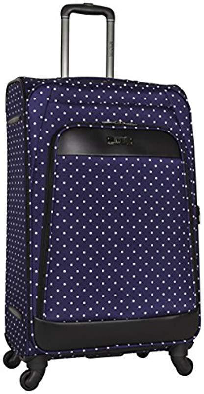 blue polka dot suitcase