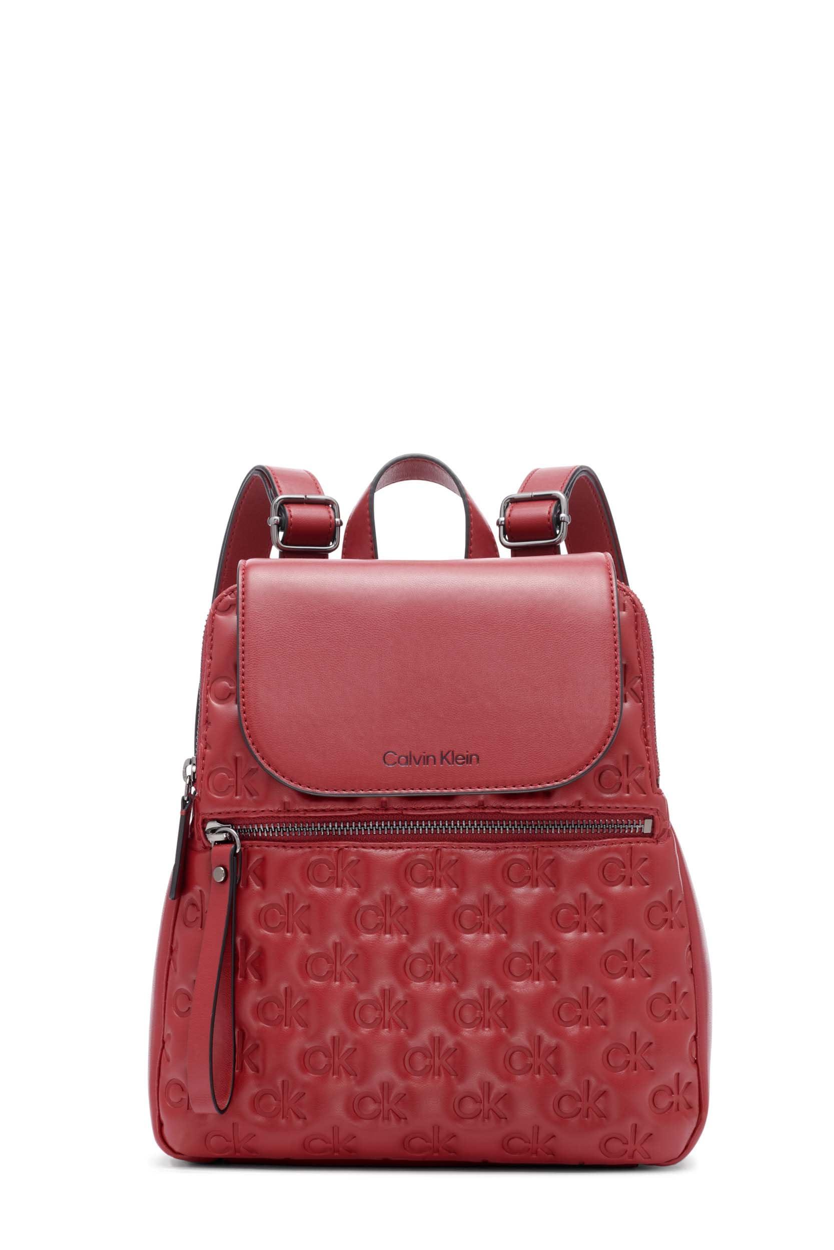 Calvin Klein Reyna Signature Key Item Flap Backpack in Red | Lyst