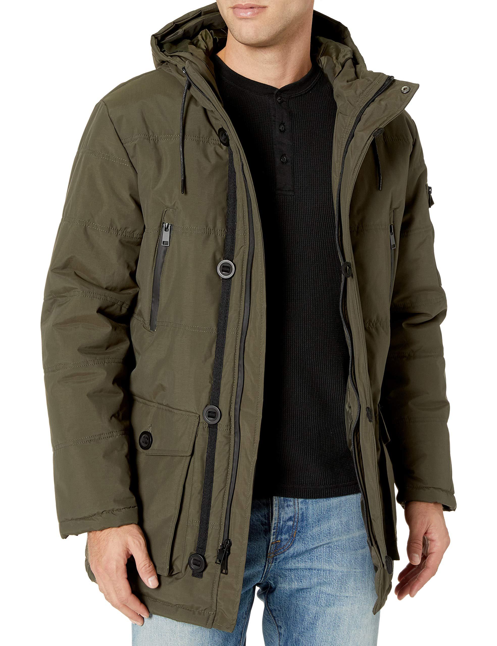 cole haan flannel down hooded jacket