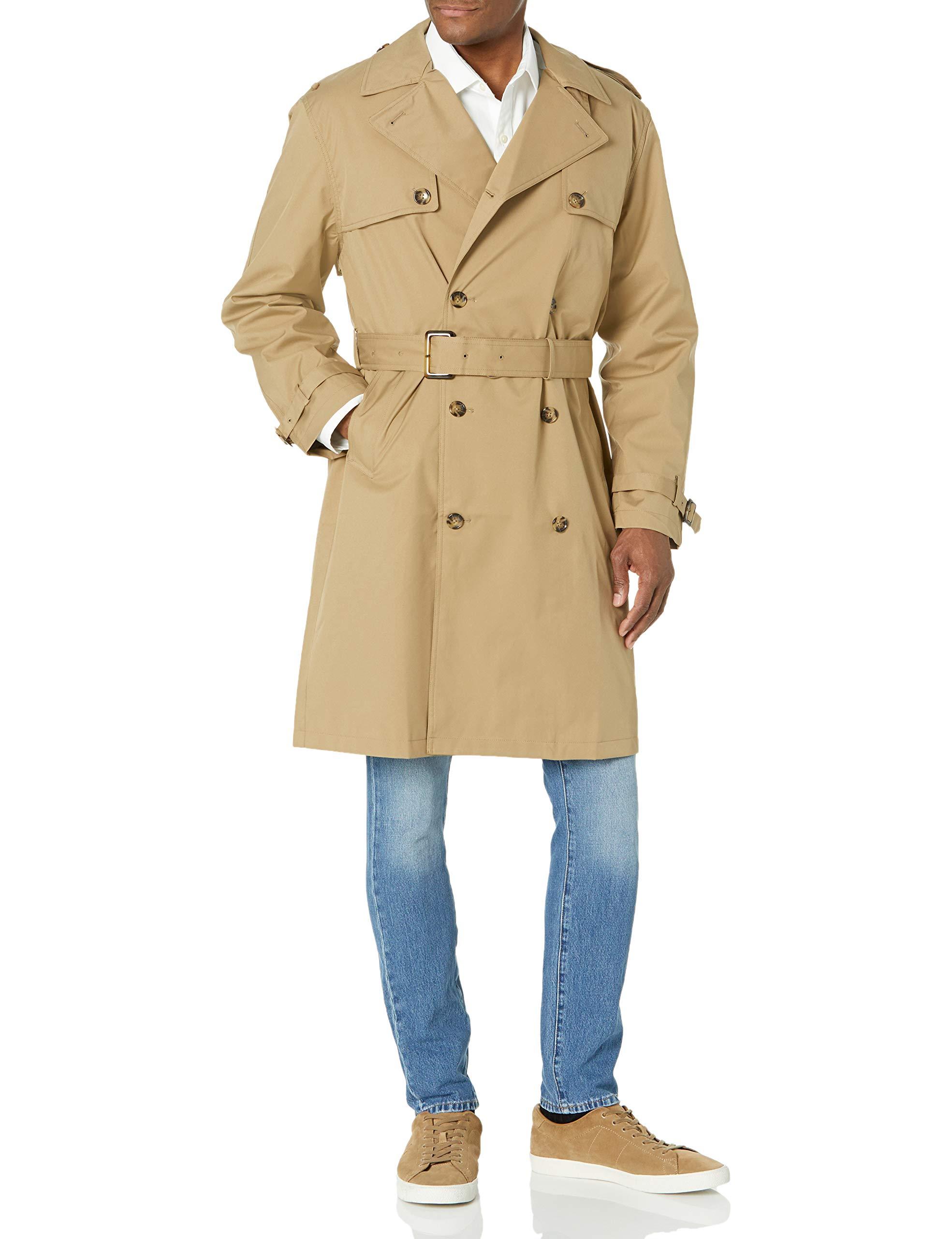 London Fog Double Breasted Stretch Trench Coat in Natural for Men | Lyst