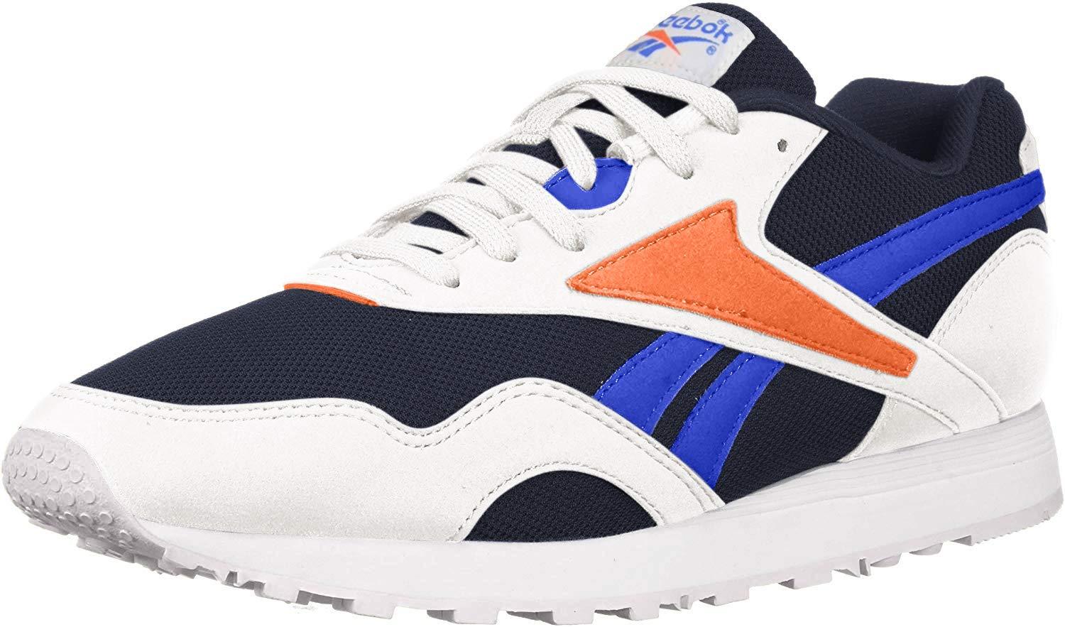 reebok navy and orange rapide mu trainers