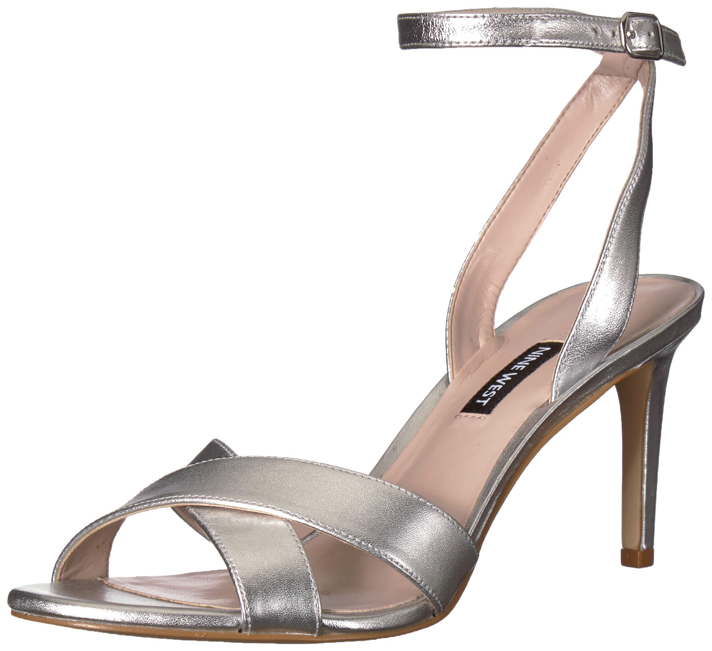 nine west silver evening shoes