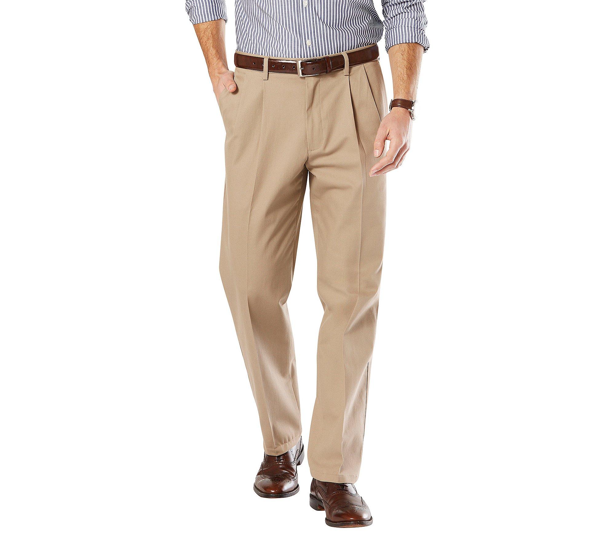 Dockers Signature Khaki Classic-fit Pleated Pant in Natural for Men - Lyst