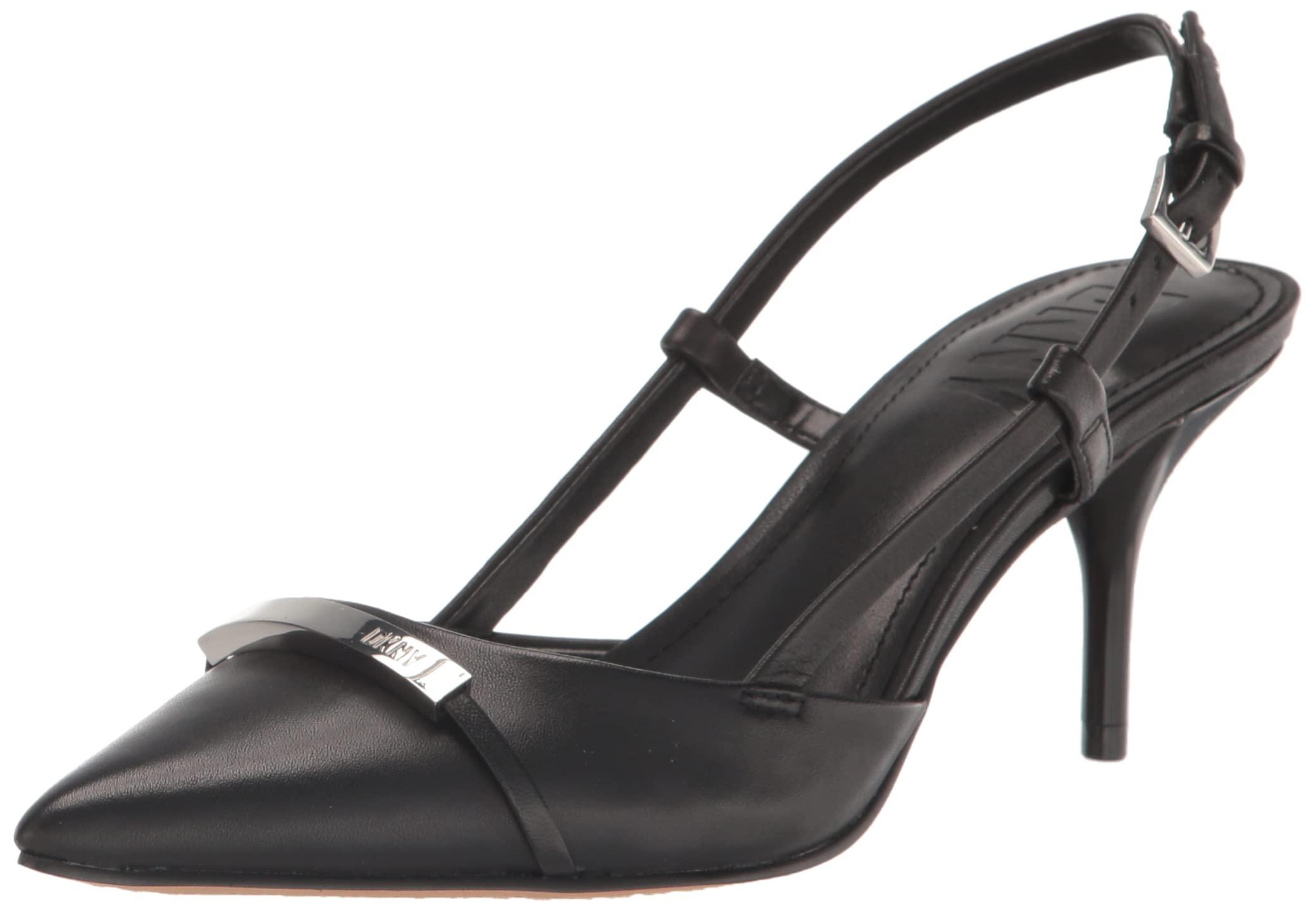 DKNY Pointed Toe Kaylee-slingback P Heeled Sandal in Black | Lyst