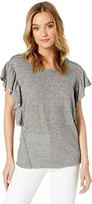 Splendid Womens Ruffle Ss Top