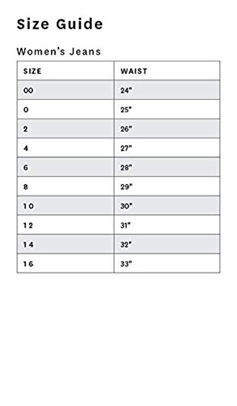 lucky brand jeans size chart
