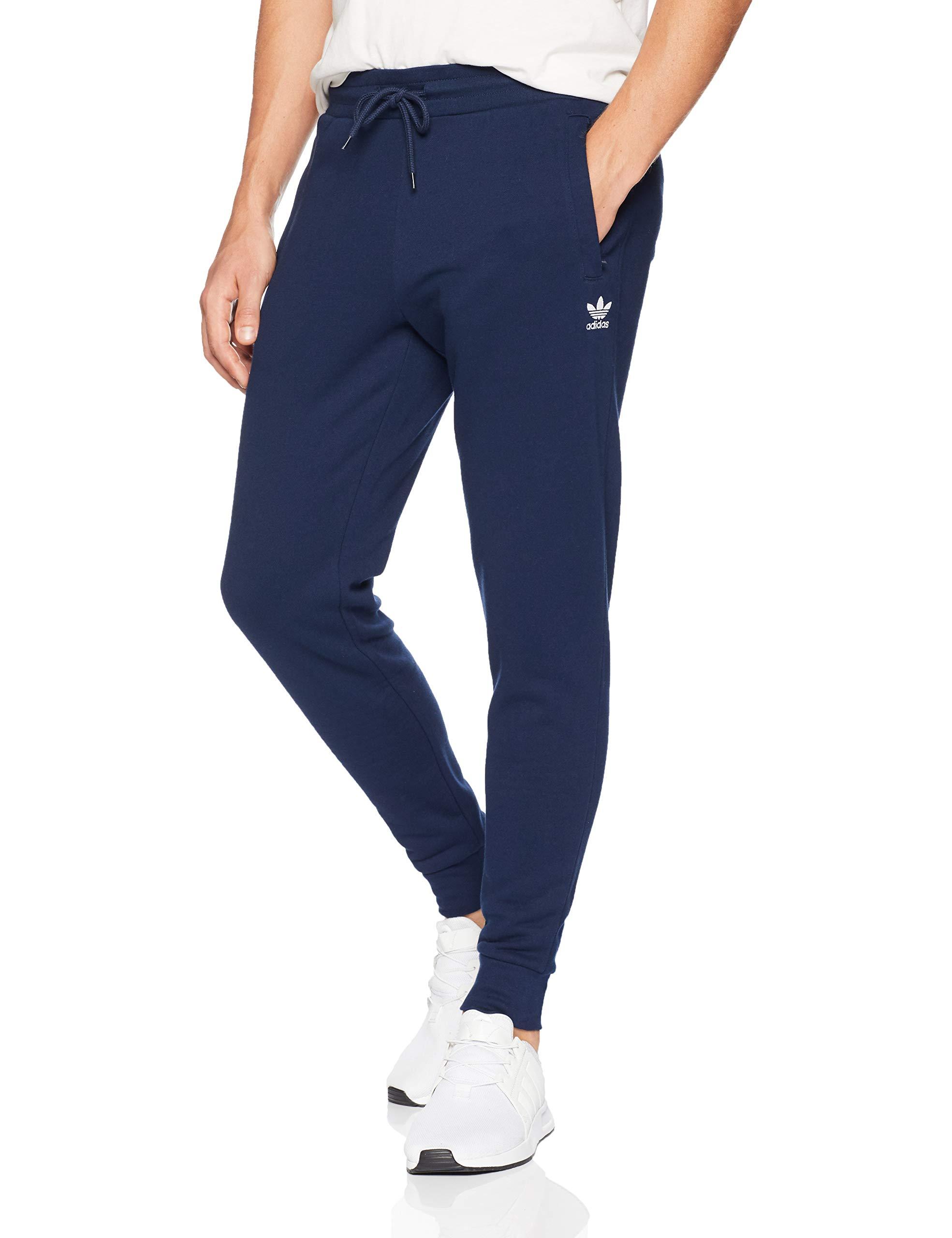 adidas Originals Slim-fit Fleece Jogger Pants in Blue for Men - Lyst