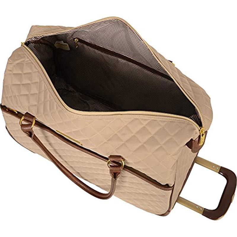 Anne Klein Wheeled Duffle Bag in Brown Lyst